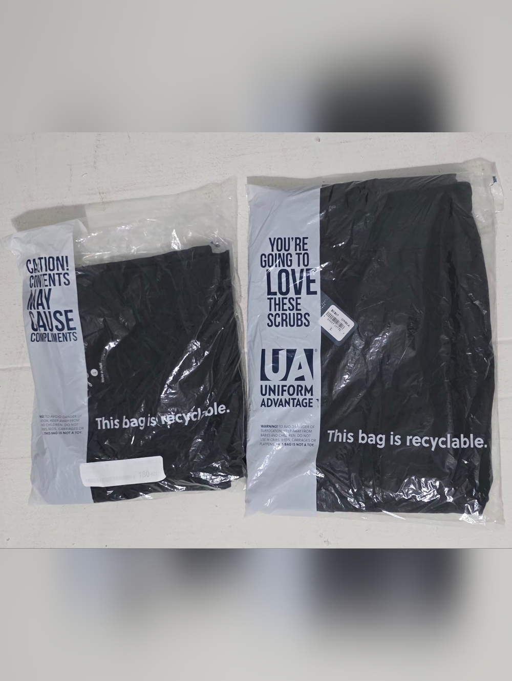 Uniform Advantage Easy Stretch Medical Scrub Top & Pants Black Size L NWT & NWOT - Picture 2 of 16